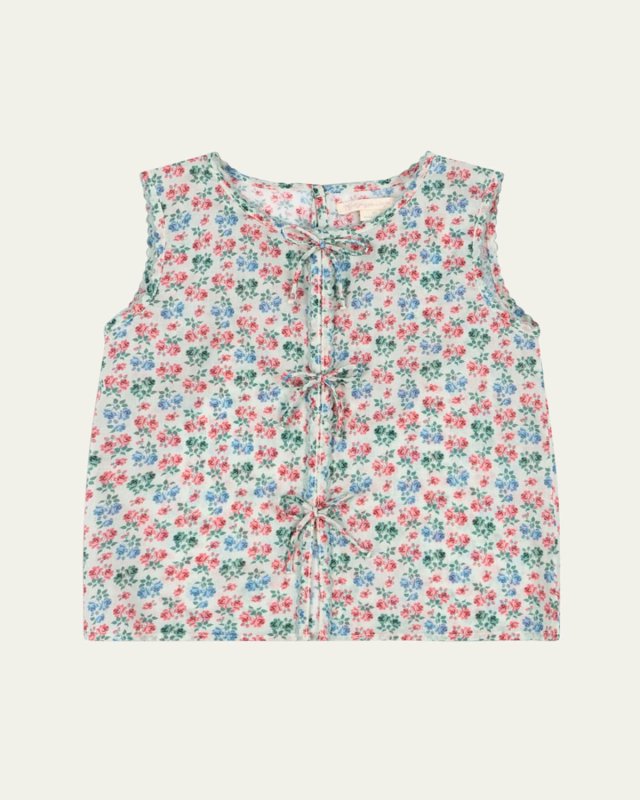 Girl's Voila Floral-Print Top, Size 2-10